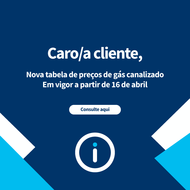 Nova tabela de preços gás canalizado