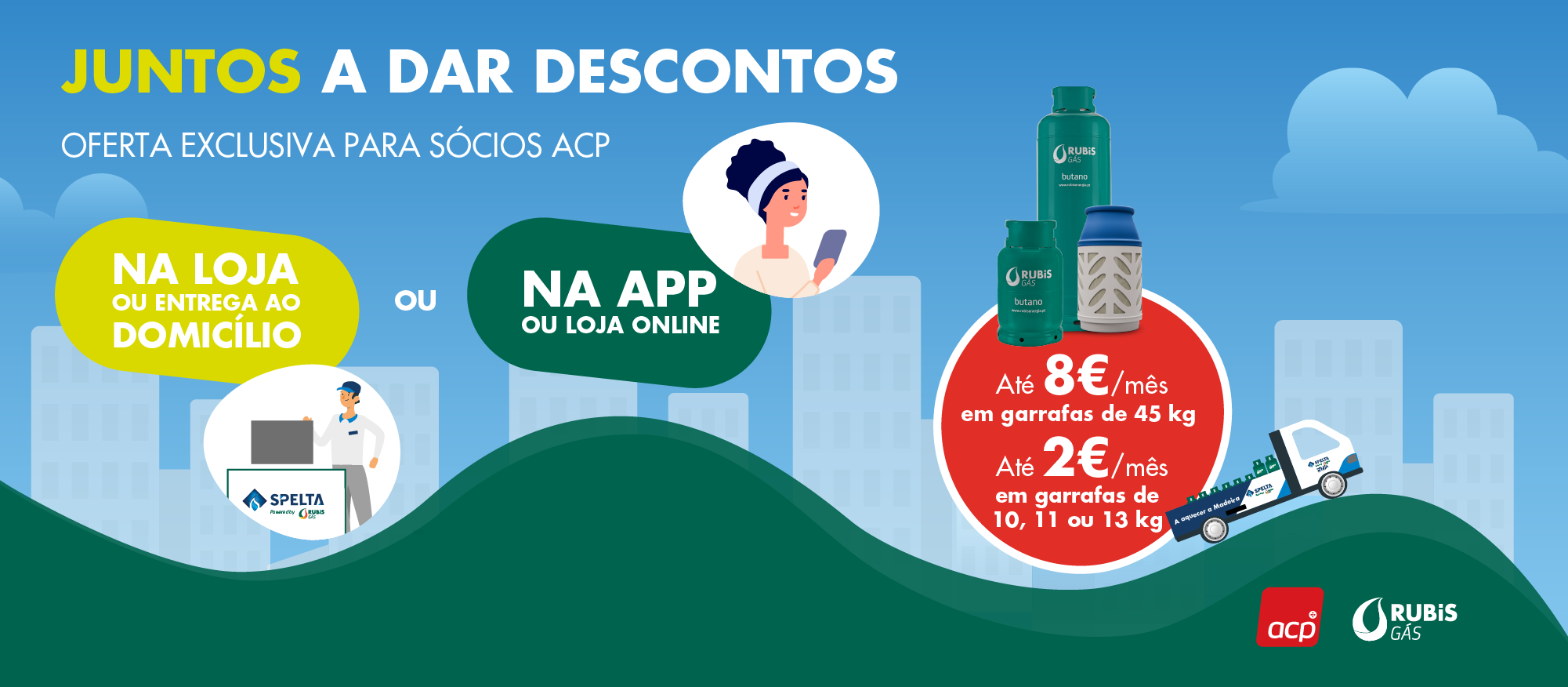 Descontos exclusivos para sócios ACP na compra de garrafas Rubis Gás